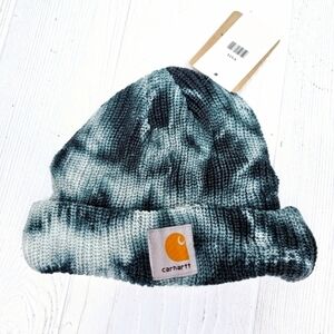 Carhartt Dark Blue and White Tie Dye Beanie